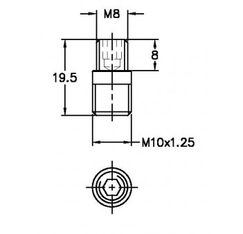 M8/M10x1.25 adaptor - AD1080