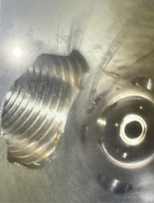 Cross-hole intersection in aluminum manifold after UFIBER deburring