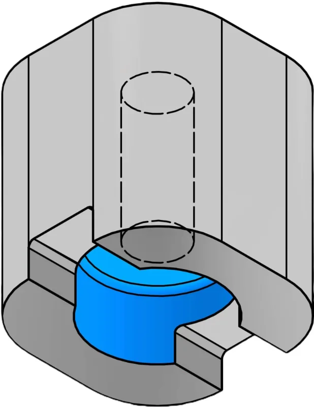 UBACK fully interrupted counterbore across a slot